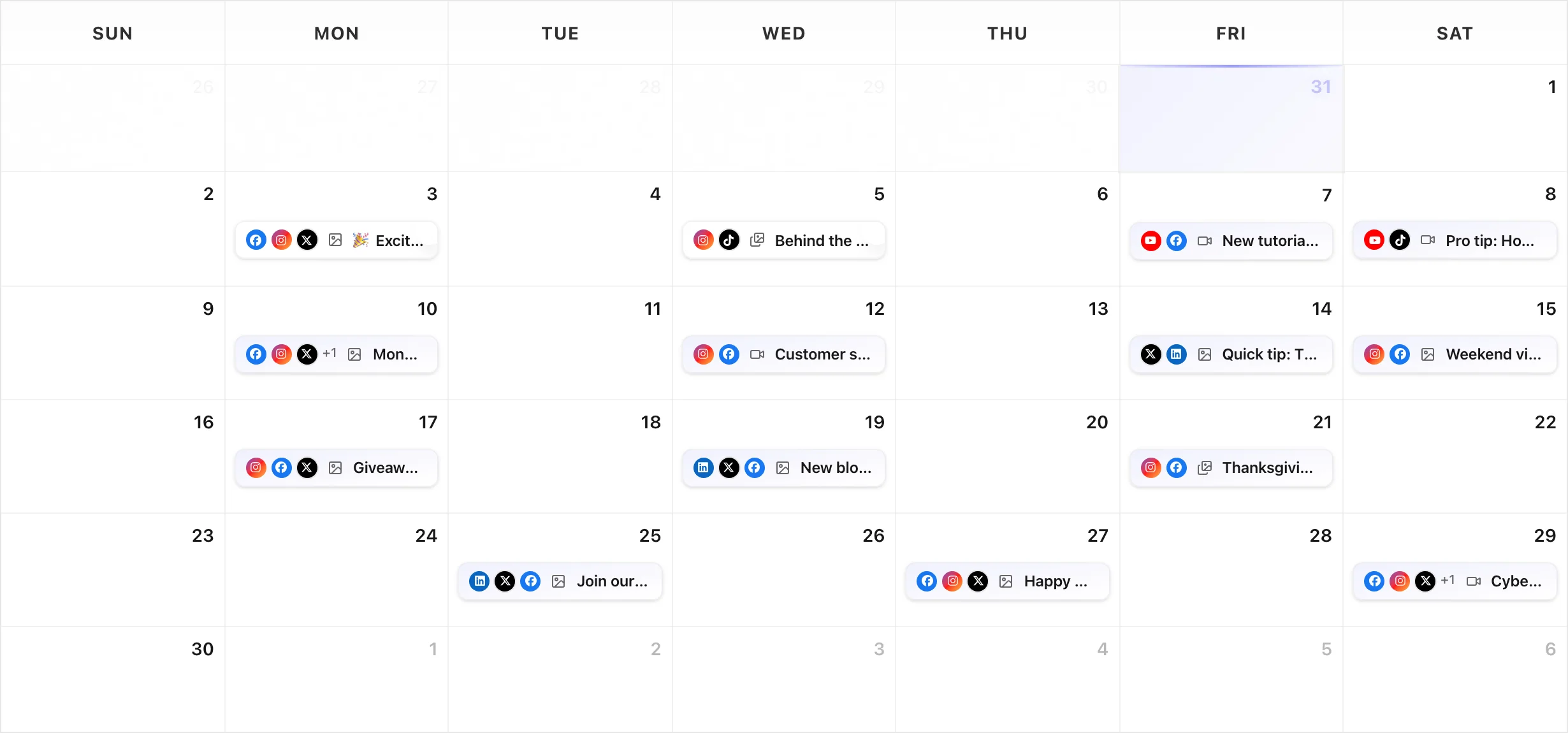 Postle Calendar - Manage all your social posts in one place